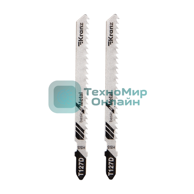 Пилка для электролобзика по мягкому металлу Kranz T127D 100 мм 8 зубьев на дюйм 4-20 мм (2 шт./уп.)