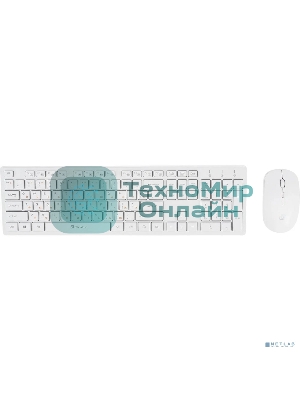 Комплект клавиатура + мышь Oklick 240M клав:белый мышь:белый USB беспроводная slim Multimedia