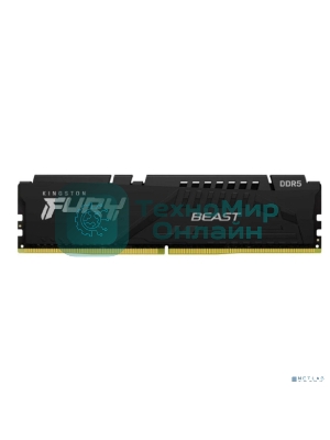 Оперативная память Kingston Fury Beast, DDR5, 16Gb (1x16Gb), 6000MHz, CL36, DIMM, с радиатором, черный