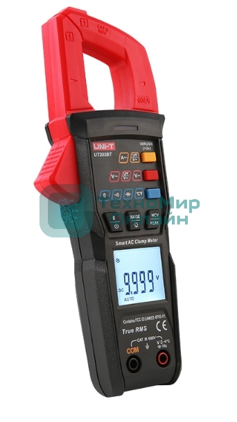 Напряжение постоянного/переменного тока (600 В); Токоизмерительные клещи UT202BT постоянный/переменный ток (600А); Сопротивление (100 МОм); Частота (1000 Гц); Емкость (100мФ); Температура (1000 ℃); Bluetooth
