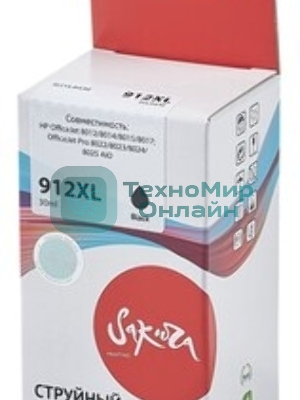 Картридж струйный Sakura 3YL84AE (№912XL Black) для HP, черный, 30 мл., 825 к.