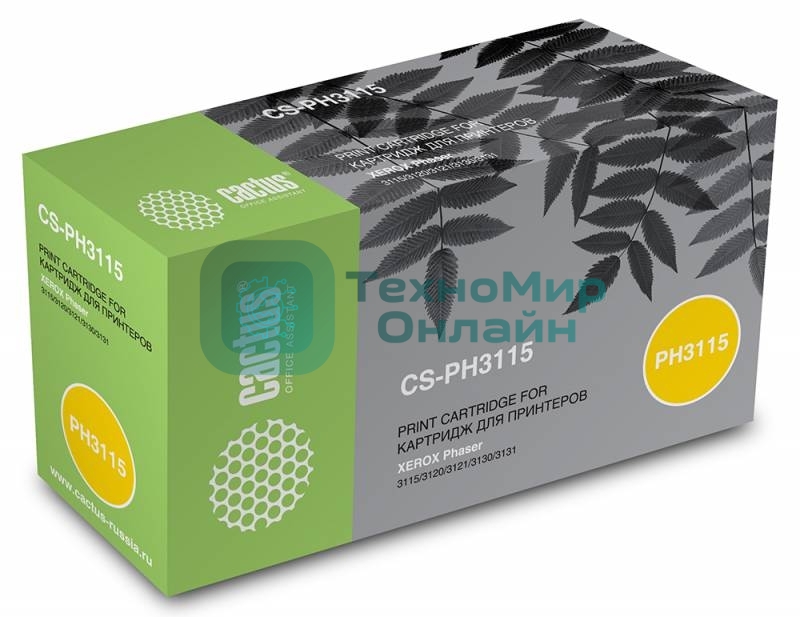 Картридж лазерный Cactus CS-PH3115 (109R00725) черный (3000 стр.) для Xerox Ph3115/3120/3121/3130/3131/3132