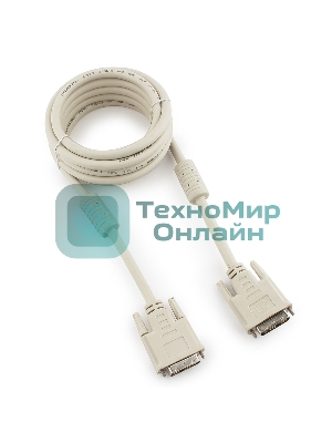 Кабель DVI-D single link Gembird, 3м, 19M/19M экран, феррит.кольца, пакет