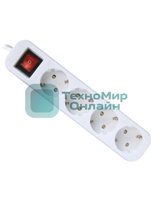 Удлинитель Defender S450 белый 5.0 м, 4 розетки 