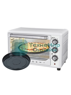 Мини-печь Sakura SA-7001WP 35л, духовка 1600 Вт,, механ.управление, 3 режима работы духовки (верх, низ, верх+низ), таймер на 60 минут, регулировка температуры духовки, комплектация - металлическая решетка, противень, круглая форма для выпечки (230х50 мм), ухват. белый.