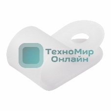 Кабельная скоба под винт Rexant 9 мм, белая, упаковка 50 шт.