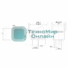 Выключатель клавишный Rexant 250V 16А (4с) ON-OFF зеленый с подсветкой (RWB-502, SC-767, IRS-201-1)