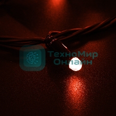 Гирлянда Neon-night Нить 10м, постоянное свечение, черный ПВХ, 230В, красный