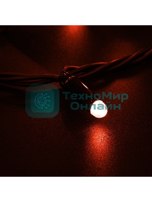 Гирлянда Neon-night Нить 10м, постоянное свечение, черный ПВХ, 230В, красный