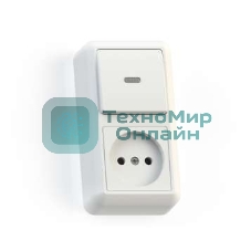 Блок комбинированный Кунцево-Электро ОП БКВР-430 Оптима (1-кл. выкл. с подсветкой + розетка) белый