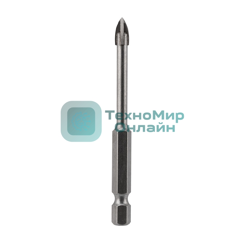 Сверло по стеклу и керамике Kranz 5 мм 4 грани шестигранный хвостовик