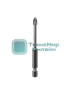 Сверло по стеклу и керамике Kranz 5 мм 4 грани шестигранный хвостовик