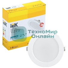 Светильник светодиодный Iek LDVO0-1612-09-4000-K01 ДВО 1612 белый круг 9Вт 4000К IP20 пластик. корпус, диам 118 мм
