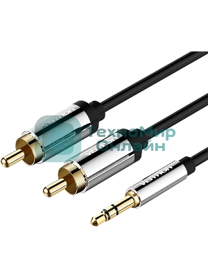 Кабель Vention аудио Jack 3,5 мм M/2RCA M - 3 м черный