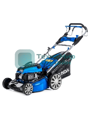 Бензиновая газонокосилка Hyundai L 4610SE самоходная, электрозапуск, двигатель Hyundai ICV145,4-х такт, 3.5 л.с./145 см3, Ширина среза 45,7 см, Высота среза 25-75 мм, 35 кг