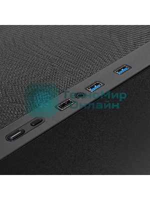 Компьютерный корпус без блока питания HSPD M320, Mesh Mini-tower, черный, slide TG, 0.45 SPCC, 2x140мм ARGb+1x120мм ARGb mATX, mITX 160/340/184мм 2x2.5