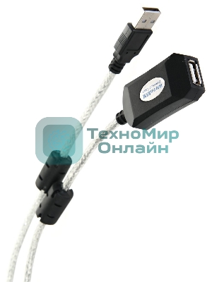 Кабель-адаптер/Кабель-адаптер USB2.0-repeater, удлинительный активный Am-->Af 25м AOpen ACU823-25M