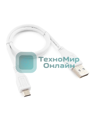 Кабель Gembird/Cablexpert AM/microBM 5P, 0.5м, экран, белый, пакет