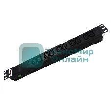 Аксессуар ЦМО Блок розеток Rem-10 без шнура с инд., 10 IEC 60320 C13, вход IEC 60320 C14, 10A, алюм., 19