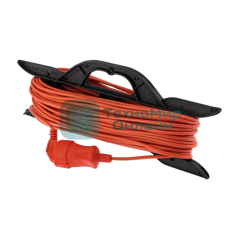 Удлинитель-шнур на рамке PROconnect ПВС 2х0.75, 30 м, б/з, 6 А, 1300 Вт, IP20, оранжевый