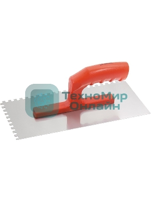 Гладилка Matrix стальная, 280 х 130 мм, зеркальная полировка, пластмас. ручка, зуб 6 х 6 мм