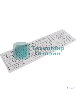 Комплект клавиатура + мышь Oklick 240M клав:белый мышь:белый USB беспроводная slim Multimedia