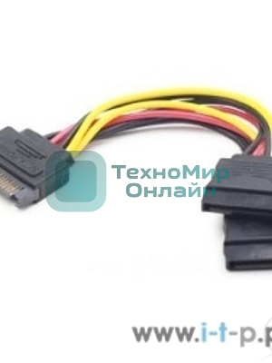 Кабель Gembird/Cablexpert Кабель питания SATA, 15 см, 15pin (M)/2x15pin(F), на 2 SATA устр (CC-SATAM2F-01)