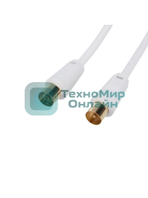 Шнур Rexant ТВ гнездо - ТВ штекер, длина 7 метров, белый