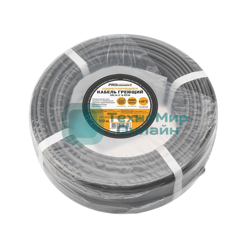 Кабель греющий саморегулирующийся неэкранированный SRL16-2 (16 Вт/1 м), 100 м PROconnect