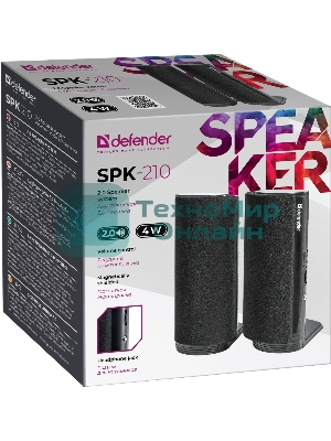 Акустическая система Defender SPK-210 2.0, 2x2W, разъем для наушников 65210