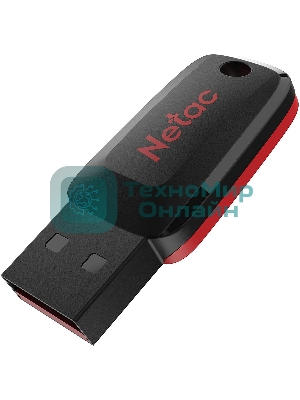 Флешка USB Netac U197 (NT03U197N-016G-20BK), 16Gb, USB 2.0, R/W 25/10, черный/красный