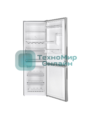 Холодильник Maunfeld MFF185NFS серый двухкамерный инвертор 240/100л морозилка снизу, No Frost