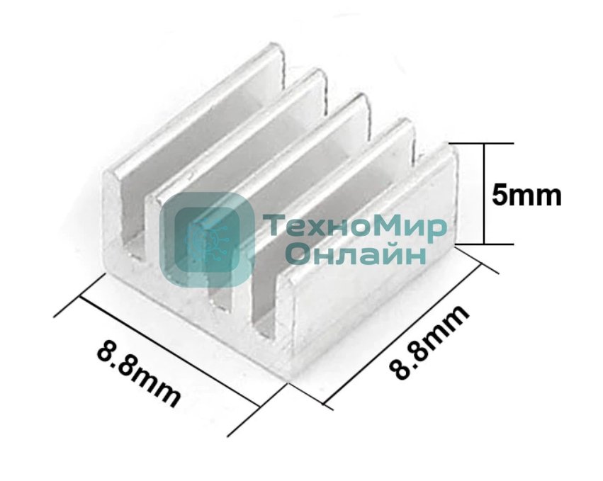 Аллюминиевый радиатор 8.8x8.8x5 мм