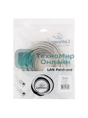 Патч-корд UTP Cablexpert cat.5e, 10м, литой, многожильный серый