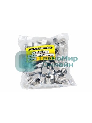 Переходник PROconnect гнездо F-гнездо TV угловой