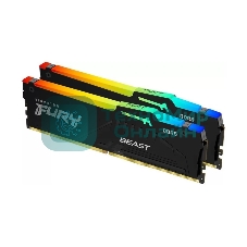 Оперативная память Kingston Fury Beast, DDR5, 32Gb (2x16Gb), 5600MHz, CL40, DIMM, с радиаторами, RGB, черный