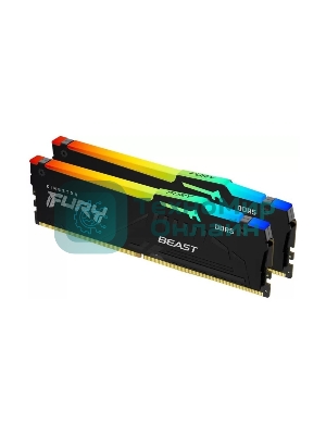 Оперативная память Kingston Fury Beast, DDR5, 32Gb (2x16Gb), 5600MHz, CL40, DIMM, с радиаторами, RGB, черный