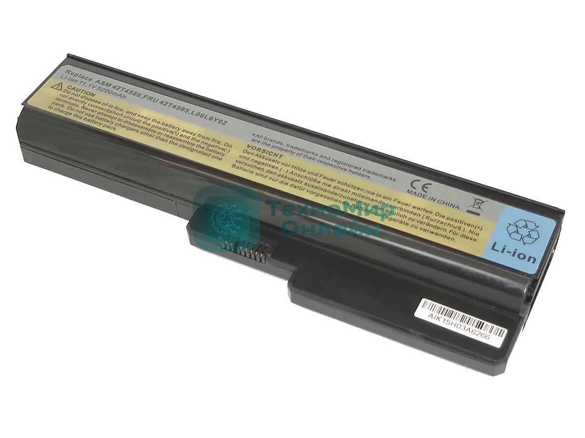 Аккумуляторная батарея для ноутбука Lenovo IdeaPad G430 G450 (L06L6Y02) 11.1V 5200mAh OEM черный