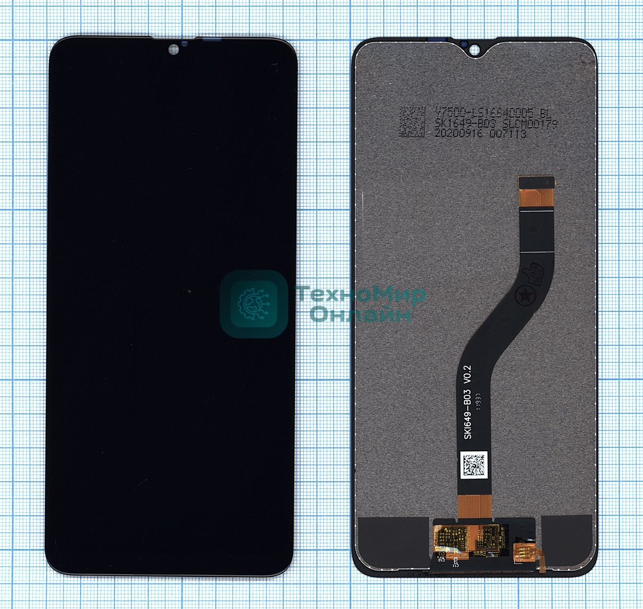 Дисплей для Samsung Galaxy A20S SM-A207F в сборе с тачскрином (OLED) черный