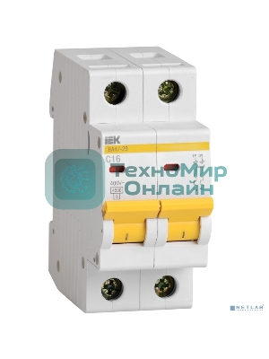 Выключатель автоматический модульный 2п B 10А 4.5кА ВА47-29 IEK MVA20-2-010-B