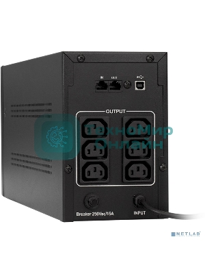 Источник бесперебойного питания ExeGate EP285480RUS SpecialPro UNB-1000.LED.AVR.C13.RJ.USB 1000VA/650W, LED, AVR, 6*IEC-C13, RJ45/11, USB, черный