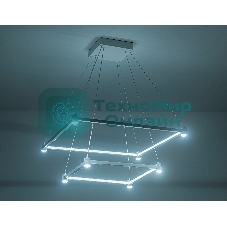 Подвесной светодиодный светильник Ambrella light FL5595/2+8 WH белый 60W 3000K/4200K/6400K 600*600*1300 (без ПДУ)