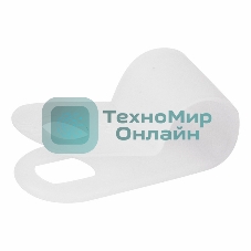 Кабельная скоба под винт Rexant 6 мм, белая, упаковка 50 шт.