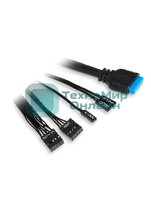 Компьютерный корпус без блока питания HSPD M320, Mesh Mini-tower, черный, slide TG, 0.45 SPCC, 2x140мм ARGb+1x120мм ARGb mATX, mITX 160/340/184мм 2x2.5