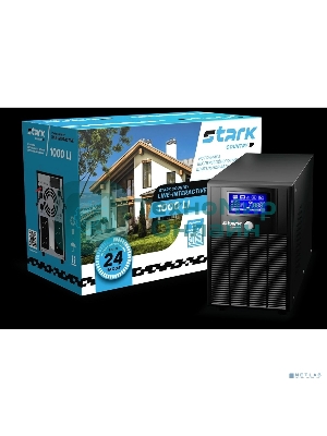 Источник бесперебойного питания STARK SC 1000 LI 1000ВА/600Вт, Line-Interactive, на пол, 140-300В, 4хЕВРО, Чистый синус, SNMP, AS400, БЕЗ АКБ - внешние батарея х1 9-400Ач