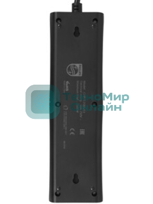 Сетевой фильтр Philips CHP2135BB/51, 3м, 3 розетки, черный