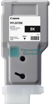 Картридж струйный Canon PFI-207 BK (8789B001) черный (300 мл) для Canon imagePROGRAPH iPF680, 685, 780, 785