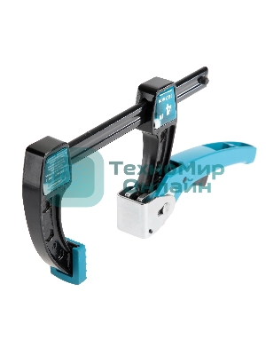 Струбцина реечная быстрозажимная GROSS 20717 4/100мм металлич корпус, рычажный храповый механизм