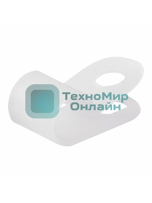 Кабельная скоба под винт Rexant 6 мм, белая, упаковка 50 шт.