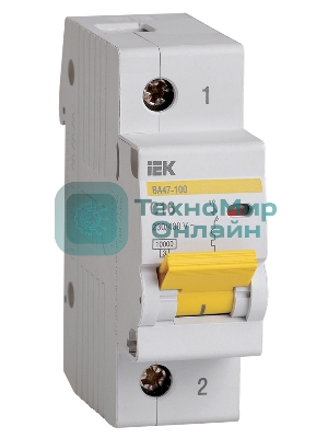 Выключатель автоматический модульный 1п C 16А 10кА ВА47-100 IEK MVA40-1-016-C